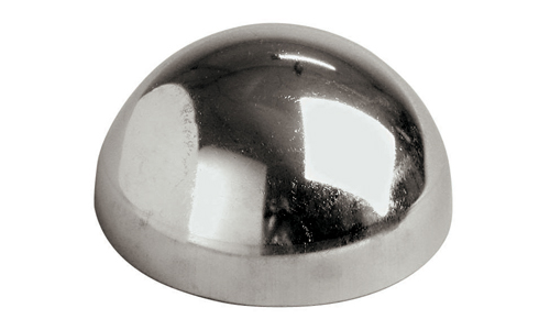 Semi sfera in acciaio inox. Diametro 12 cm. Altezza 6 cm.