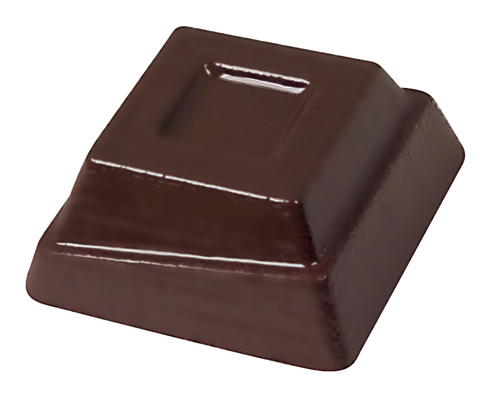 Stampo cioccolatini policarbonato. Dimensioni 17.5x27.5 cm. Dimensioni interne 3x3 cm; altezza 1.2 cm. 24 pezzi.