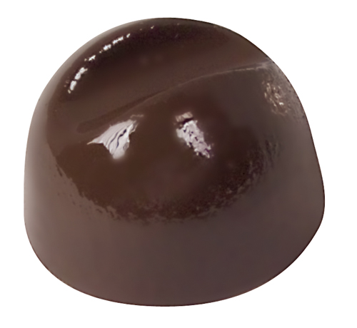 Stampo cioccolatini policarbonato. Dimensioni 17.5x27.5 cm. Dimensioni interne: diametro 2.7 cm; altezza 1.7 cm. 24 pezzi.