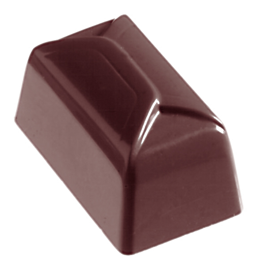 Stampo cioccolatini policarbonato. Dimensioni 17.5x27.5 cm. Dimensioni interne 3.6x2.2 cm; altezza 2 cm. 36 pezzi.