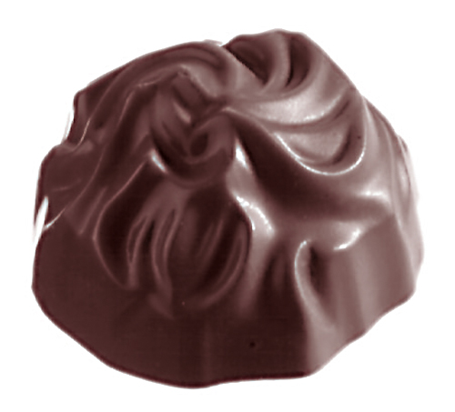 Stampo cioccolatini policarbonato. Dimensioni 17.5x27.5 cm. Dimensioni interne: diametro 2.9 cm; altezza 2.1 cm. 40 pezzi.