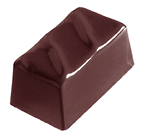Stampo cioccolatini policarbonato. Dimensioni 17.5x27.5 cm. Dimensioni interne 3.5x2 cm; altezza 1.7 cm. 40 pezzi.