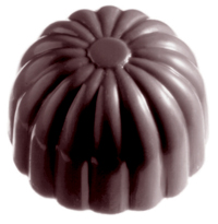 Stampo cioccolatini policarbonato. Dimensioni 17.5x27.5 cm. Dimensioni interne: diametro 2.6 cm; altezza 1.9 cm. 35 pezzi.