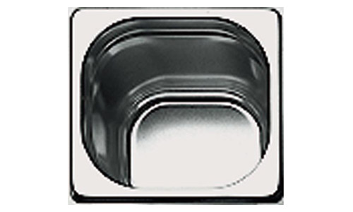 Bacinella GastroNorm Standard in acciaio inox. GN 1/6. Dimensioni 176x160x100 mm.