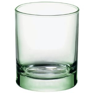 Bicchiere Verde Bormioli Rocco. Collezione Iride. Capacita' 25 cl; altezza 8,7 cm; diametro 7,3 cm.