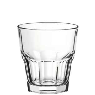 Bicchiere Pasabahce. Collezione Casablanca. Capacita' 27 cl; altezza 9 cm; diametro 8,5 cm.