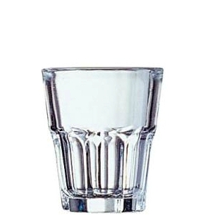 Bicchiere Arcoroc. Collezione Granity Temperato. Capacita' 4 cl; altezza 4,8cm; diametro 8,5 cm.