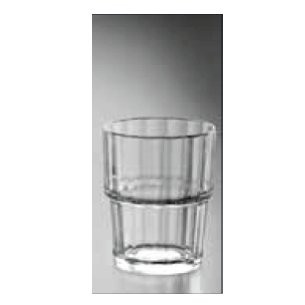 Bicchiere Arcoroc. Collezione Norvege Temperato. Capacita' 16 cl; altezza 8,2 cm; diametro 6,5 cm.