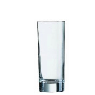 Bicchiere Arcoroc. Collezione Islanda Temperato. Capacita' 33 cl; altezza 15,7 cm; diametro 6,3 cm.