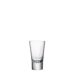 Bicchiere On Shot Bormioli Rocco. Collezione Ypsilon. Capacita' 7 cl; altezza 19,7 cm; diametro 7,5 cm.
