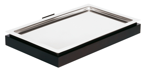 Vetrina refrigerata inox per Frame BuffetSystem. Dimensioni 53x32.5x8.5 cm; GN 1/1 WENGE.