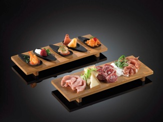 Vassoio sushi naturale 30x11 cm; h 2.5 cm. Colore Naturale.